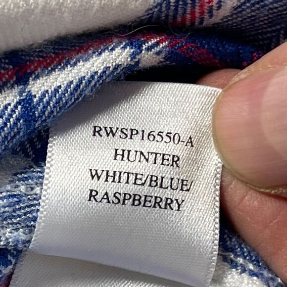 Rails Hunter White/Blue/Raspberry Flannel Button Down Shirt Sz S - Picture 8 of 10